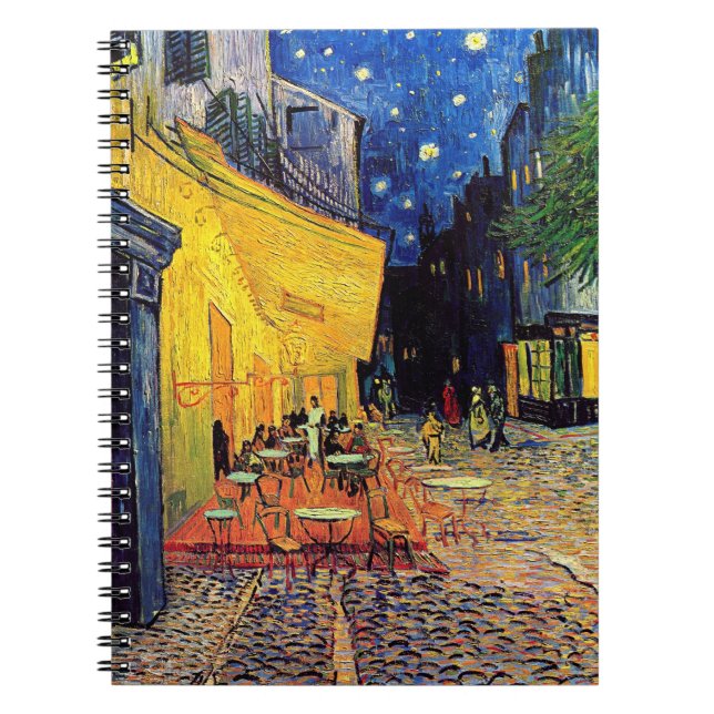 Caderno Espiral Vincent Van Gogh - Café Terrace À Noite Bons Art (Frente)
