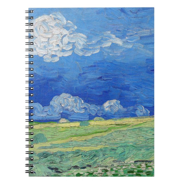 Caderno Espiral Vincent van Gogh - Campos de rodas sob as nuvens d (Frente)