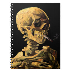 Caderno Espiral Vincent Van Gogh - Caveira Com Cigarro Aceso