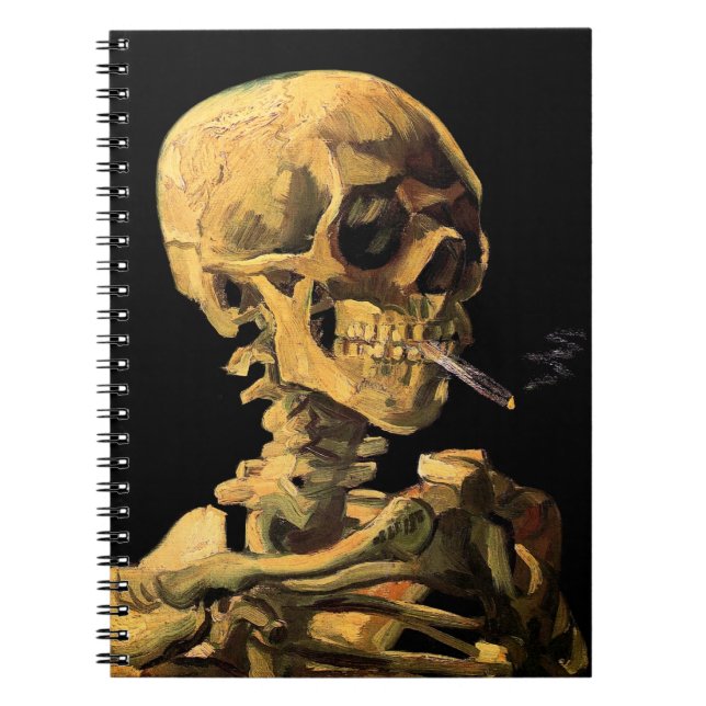 Caderno Espiral Vincent Van Gogh - Caveira Com Cigarro Aceso (Frente)