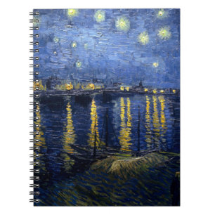 Caderno Espiral Vincent van Gogh está na Noite Estrelada do Ródano