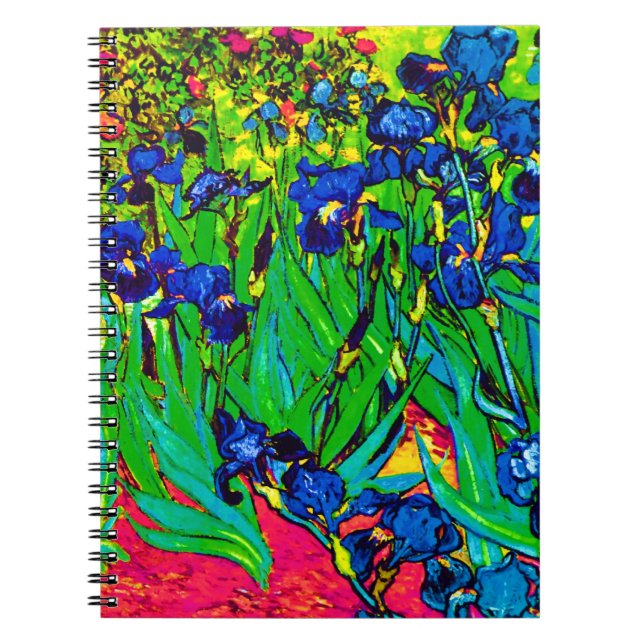 Caderno Espiral Vincent Van Gogh - Íris - Amante de Flores Pop Art (Frente)