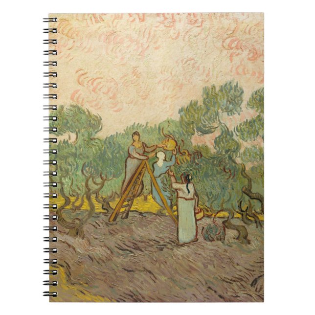 Caderno Espiral Vincent van Gogh - Mulheres Escolhendo Azeitonas (Frente)