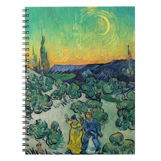 Caderno Espiral Vincent van Gogh - Paisagem lunática com Casal (Frente)