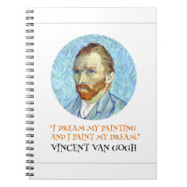 Caderno Espiral Vincent Van Gogh Retrato com Citação