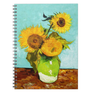 Caderno Espiral Vincent Van Gogh Três Girassóis Em Um Vaso