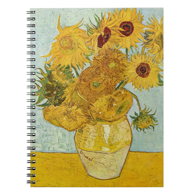 Caderno Espiral Vincent Van Gogh - Vase com Doze Girassóis (Frente)