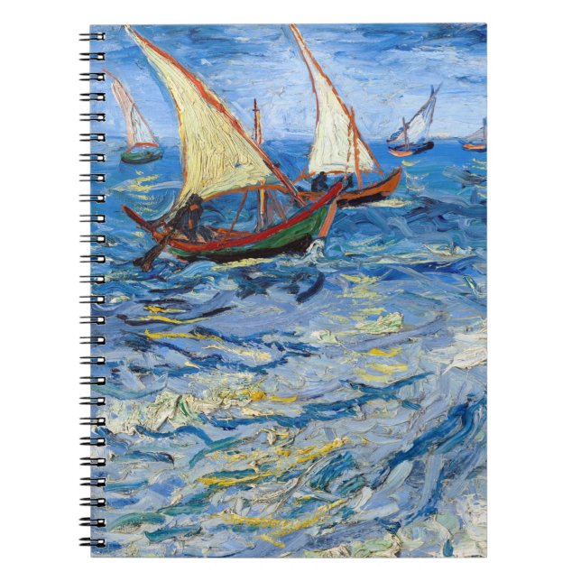 Caderno Espiral Vincent van Gogh - Vista marinha em Saintes-Maries (Frente)