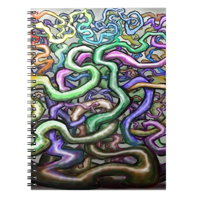 Caderno Espiral Vinhas Arco-Íris Torcidas (Frente)