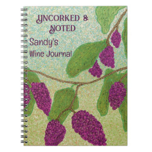 Caderno Espiral Vinho Desarrolhado & Anotado Vinho Personalizado