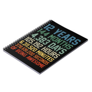 Caderno Espiral Vintage 12 Birthday Gift 12 Anos