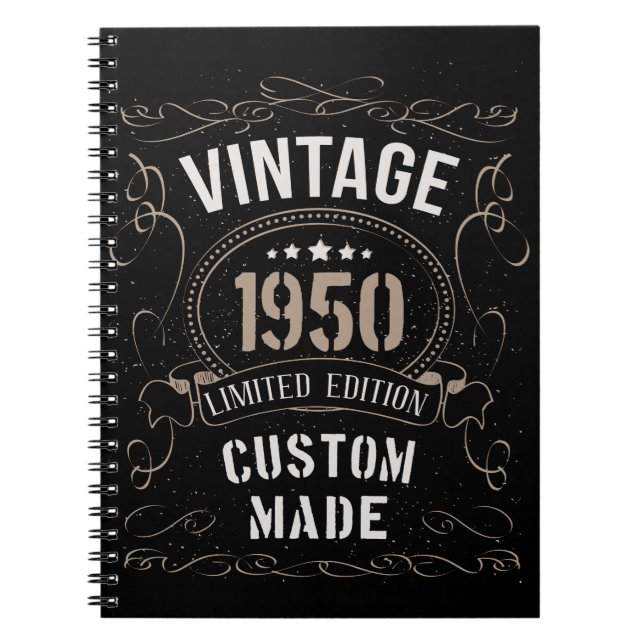 Caderno Espiral Vintage 1950 Limited Edition Personalizada (Frente)
