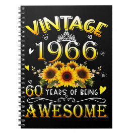 Caderno Espiral Vintage 1966 60 Anos de Ser Incrível