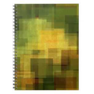 Caderno Espiral vintage 2 geométricos abstratos coloridos da arte