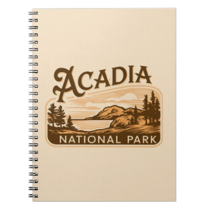 Caderno Espiral Vintage Acadia National Park Bar Harbor