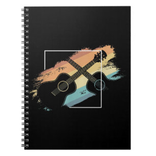 Caderno Espiral Vintage Acoustic Guitar - Músico Hippie