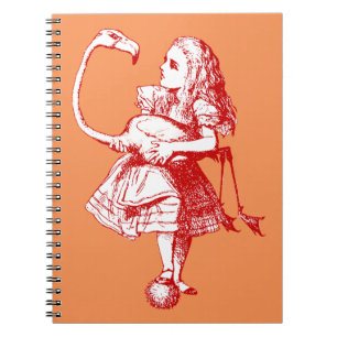 Caderno Espiral Vintage Alice no País das Maravilhas Flamingo
