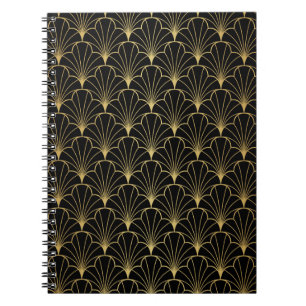 Caderno Espiral Vintage art deco - padrão sem falhas
