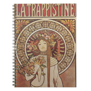 Caderno Espiral Vintage Art Nouveau Mucha Trappestine Poster