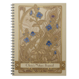 Caderno Espiral Vintage Art Nouveau Persian Speedwell