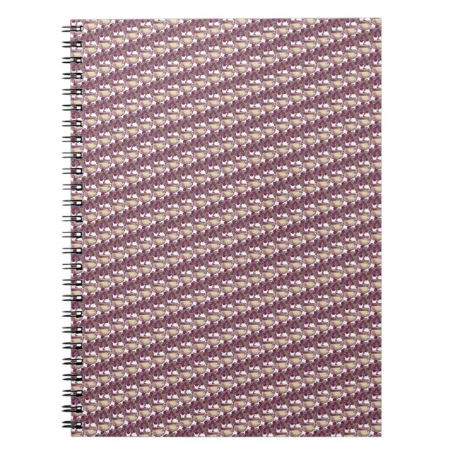 Caderno Espiral Vintage Art Nouveau rosa maroon (Frente)