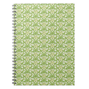 Caderno Espiral Vintage Art Nouveau snowdrop floral wallpaper