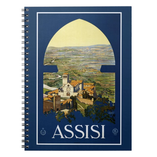 Caderno Espiral Vintage Assisi Itália notebook (Frente)