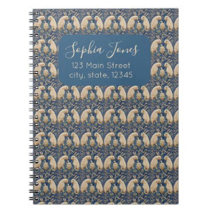 Caderno Espiral Vintage Azulejo espanhol Coelho Animal Tortoise Az