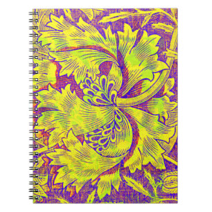 Caderno Espiral Vintage Barroco Padrão Diário Colorido
