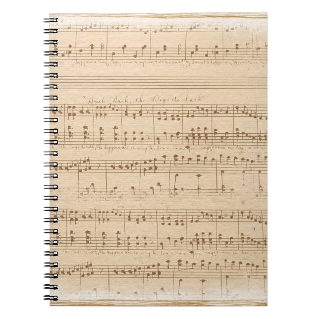 Caderno Espiral Vintage beige music notes (Frente)