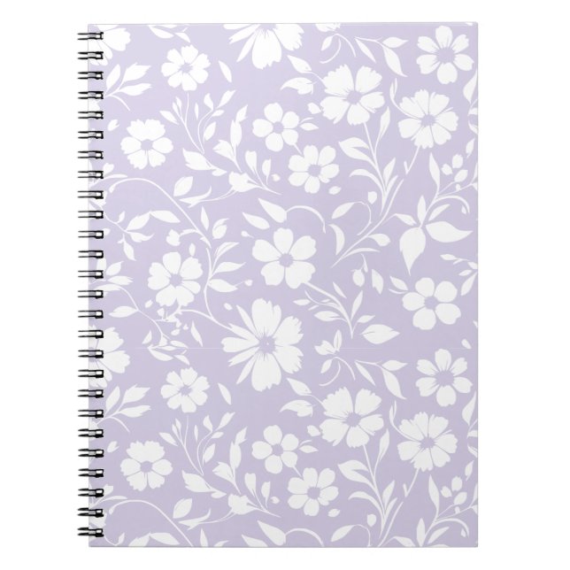 Caderno Espiral Vintage Bloom Neutro - Lavanda Desbotada (Frente)