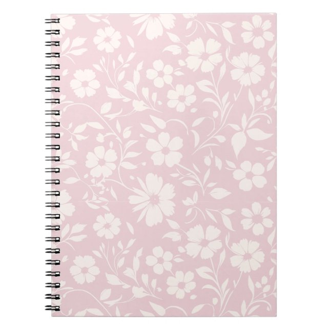 Caderno Espiral Vintage Bloom Neutro - Rosa Bege (Frente)