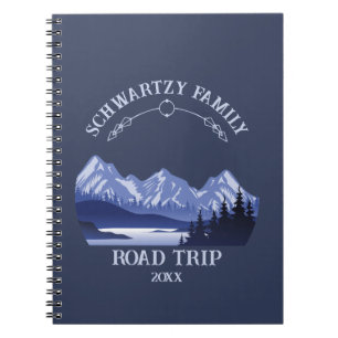 Caderno Espiral Vintage Blue Mountain Lake Sunset