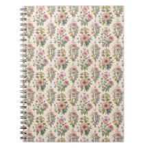 Vintage Blush Anemone Floral Notebook