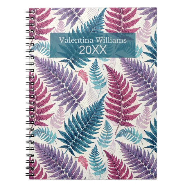 Caderno Espiral Vintage Botanical Fern Monogram (Frente)
