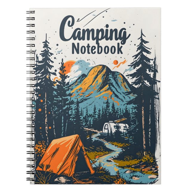 Caderno Espiral Vintage Camping (Frente)