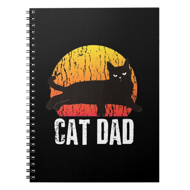 Caderno Espiral Vintage Cat | Retro Animal Presente (Frente)