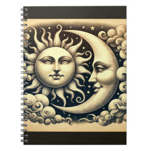 Caderno Espiral Vintage Celestial Sun & Moon