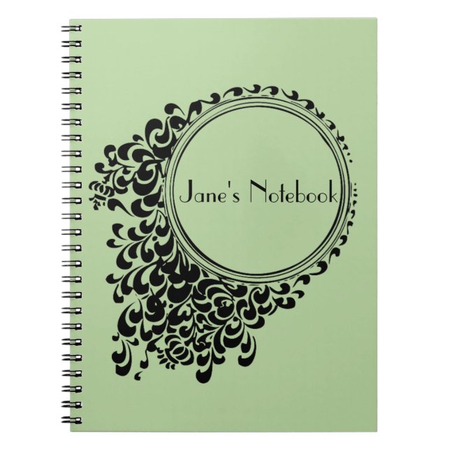 Caderno Espiral Vintage Chic retro Art deco (Frente)