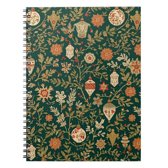 Caderno Espiral Vintage Christmas Pattern - Spiral Photo Notebook (Frente)