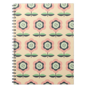 Caderno Espiral Vintage Clássica: Design Floral Sem Costura