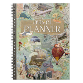 Caderno Espiral Vintage Collage Viagem Planner