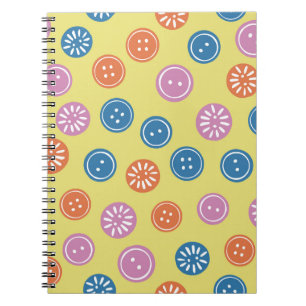 Caderno Espiral Vintage com um padrão sem soldadura com botões em 