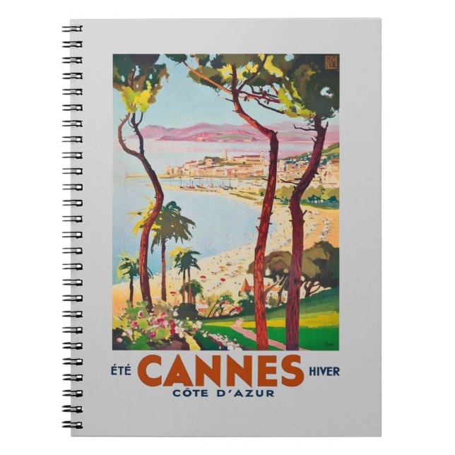Caderno Espiral Vintage Cote D'Azur Cannes (Frente)