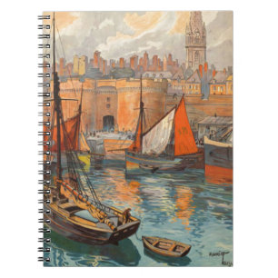 Caderno Espiral Vintage Cote d'Emeraude Santo Malo Port Turismo