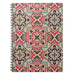 Caderno Espiral Vintage damask de plano de fundo sem falhas. Elega