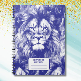 Caderno Espiral Vintage de ilustração de Caneta azul de Lions