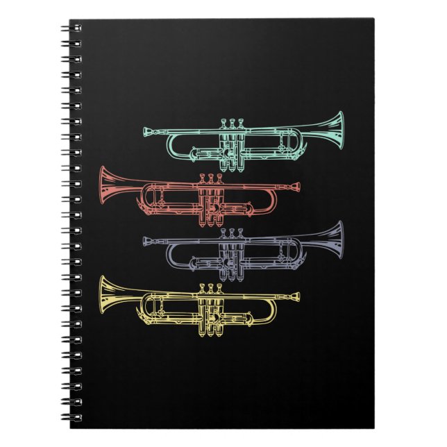 Caderno Espiral Vintage de trompete (Frente)