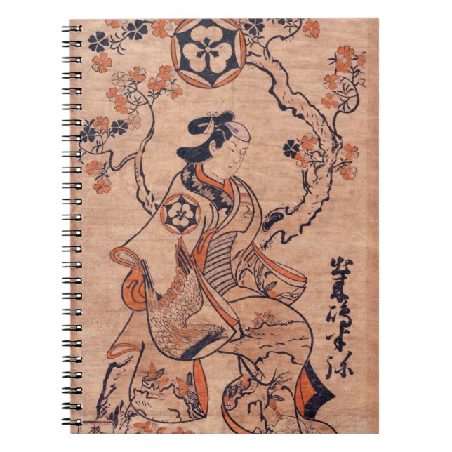 Caderno Espiral Vintage Desenhando Dekishima Hanya Sentada (Frente)