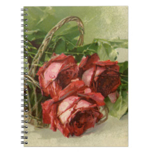 Caderno Espiral Vintage Dia de os namorados Love, Crimson Rosa ver
